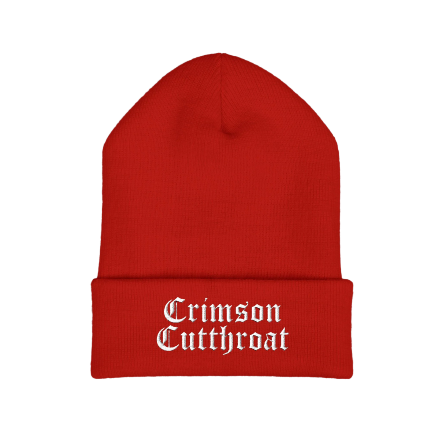 "Crimson Cutthroat" Unisex Embroidered Cuffed Beanie